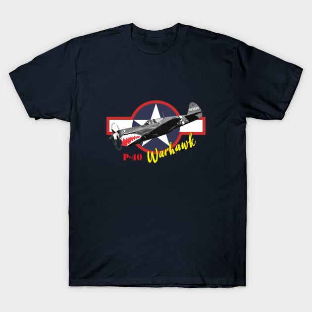 Curtiss P-40 Warhawk World War II fighter T-Shirt by Jose Luiz Filho